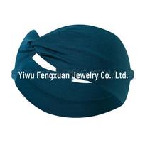 Neslystantis elastinis jogos galvos raištis - Platus, saldainių spalvų, prakaitą sugeriantis, skirtas bėgimui ir mankštai tamsiai mėlyna spalva