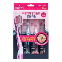 Toothbrush with Himalayan pink salt, ultra-fine bristles, 4 packs