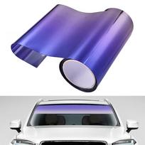 Automobilio lango saulės skydelio juostelė tonuojanti plėvelė priekiniam stiklui apsauganti nuo saulės blokuojanti UV spindulius lipdukas „pasidaryk pats“ plėvelė gradiento veidrodinė tonuojanti plėvelė 20x150cm mėlyna
