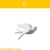 Sienų dekoras 3D lipdukas Keramikiniai paukščiai Kregždutės Figūrėlės Kūrybingi Svetainės Gyvūnų Freskos Fonas Dekoratyviniai Namų Ornamentai gray