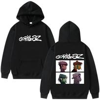 Rock Grupė Gorillaz Albumo Demon Days Grafinis Džemperis Vyrams Moterims Hip Hop Alternatyvus Vintažinis Didelio Dydžio Puloveris su Gobtuvu S