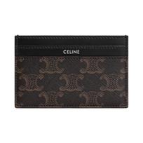 Celine Triomphe Logo Print Canvas Card Holder Medium Men Accessories Black Brown 10N762FGS-38SI Box(Basic Set+Box)