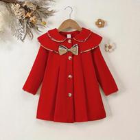 Children's Coat Spring and Autumn Medium and Small Girls' 2026 Thickened High-end Popular New Children's Coat 90cm raudona