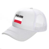 Poland Flag Trucker Cap Unisex Cool Poland Hat Baseball Cap Cool Summer Unisex Mesh Net Caps white