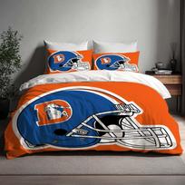 Handmade Gift Denver Broncos Duvet Cover Three Bedding Set Custom Name Birthday Bedding Quilt Cover Christmas Halloween Gift Back to School. 135x200cm