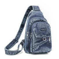 Džinsinis Krūtinės Krepšys Moteriškas Crossbody Krepšys Didelės Talpos Pečių Krepšys tamsiai mėlyna spalva