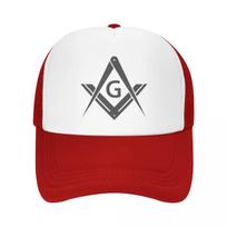 Custom Punk Unisex Freemason Logo Trucker Hat Adult Masonic Mason Freemasonry Adjustable Baseball Cap Unisex Women Outdoor Dad Hat One Size
