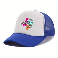 Fiesta City San Antonio Texas Outline Trucker Hat Adjustable Breathable Mesh Baseball Cap Casual for Adults One Size