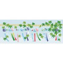 Hamamonyo Picture Tenugui Wind Chimes and Summer Maple Leaves (hand towel) -
