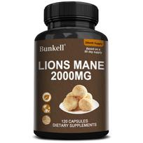 Lions Mane Mushroom 2000mg Extract Capsules for Focus Brain and Cognitive Health Support, 120 Capsules 120PCS