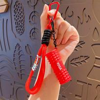Mini Foam Roller Fitness Keychain Silicone Gym Workout Gifts Outdoor Backpack Pendant Gym-Lockers Decoration For Gym Lovers raudona