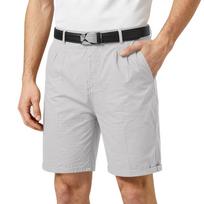 Men Five Pocket Classic Fit Shorts Lightweight Trousers with Belt Loops and Pleated Front Design L smėlis