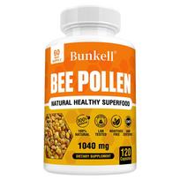 Bee Pollen 1040mg Natural Superfood Supplement for Immune and Daily Vitality Support, 120 Capsules 120PCS