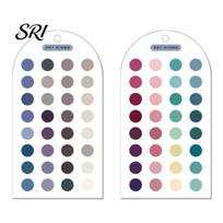 Warm Tone Color Samples 2 Sheets Summer Cards Double-Sided Palette with 24 Circular Matching Tool Blocks Analysis Template Portable Personal