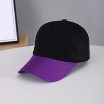 Two-color light panel spliced pattern baseball cap, adjustable style, cotton men's and women's casual sun hat, streetwear style One Size black