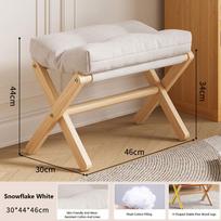 Solid Wood Velvet Footstool Soft Velvet Sofa Ottoman Multifunctional Soft Footrest  Household balta