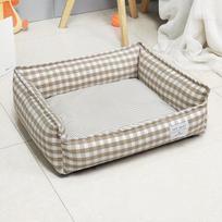 Bed For Dog Cats Puppy House Kennel For Indoor Dogs Small Medium Cat Pet Sofa Sleeping Bed Furniture Pet Supplies Accessories (Khaki,M 58X48CM) chaki