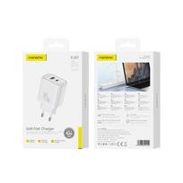 Foneng Usb-C Wall Charger Adapter Phone For Android Iphone Qc3 0 45W 63 x 63 x 28 mm balta