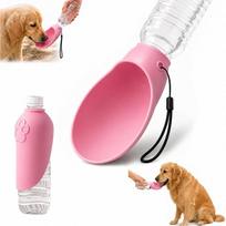 Dog Water Bottle Adapter, Silicone Portable Dog Water Dispenser with Foldable Pet Bowl Cap, Leakproof Travel Drinking Bowl for Standard Water Bottles