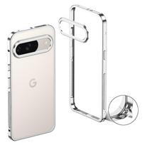 For Google Pixel 10 10 Pro Bumper Cases Metal Frame Heat Dissipation Cover with Lens Protector Silver sidabras