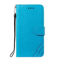 Stripe Leather Book Case For Samsung Galaxy A16 A06 A36 A15 A25 A35 A05 A55 A14 A54 S25 Plus S24 Ultra Wallet Housing For Galaxy A15 5G&Galaxy S25+ mėlyna