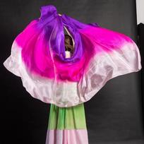 Costumes Accessories 100% Silk Belly Dance Veils Light Texture Gradient Color Veil Shawls 250cmx120cm Latin Belly Dance Shawls