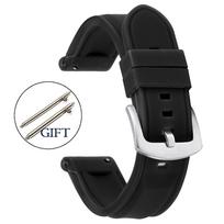 18mm 20mm 22mm 24mm Silicone Watch Strap for Samsung Galaxy Watch Band Quick Release Watchband Men Sport Waterproof Bracelet 18mm juoda