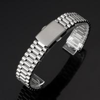 Silver Gold Solid Stainless Steel Watch Bracelet 10mm 12mm 14mm 16mm Universal Watchbands Casual Metal Double Clasp Watch Strap 12mm sidabras