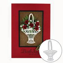 Gėlių krepšelio metalo pjaustymo trafaretas kortelių kūrimui Scrapbooking nuotraukų albumas