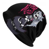 Loona Bad Mood Bonnet kepurė Megzta kepurė Rudens Žiema Helluva Boss Anime Skullies Beanies Kepurės Unisex moteriškos šiltos dvejopo naudojimo kepuraitės One Size
