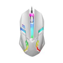 USB laidinė žaidimų pelė LED RGB Ergonomiška 1200DPI 3 mygtukai, didelio tikslumo nutildymas stalinis kompiuteris biuro optinės pelės kompiuterio priedai juoda