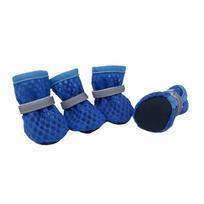 Mesh Dog Shoes For Small Dogs Cats Paw Protector Puppy Boots Reflective Breathable Chihuahua Pug Sandals Pet Supplies 4pcs/set XXS mėlyna