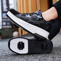 Men's Inline 2-wheel Roller Skates Trendy Boys' Retractable Skates Children's Dual-purpose Skating With Wheels Sneakers EUR-30