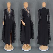 European and American women's clothing light luxury high-end fashion dress hot diamond celebrity style slim dress 9026 L juoda