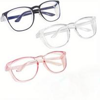 3PCS Anti Fog Safety Goggles for Ladies Gentlemen Nurses Transparent Eye Protection with Side Shields Fashionable