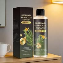 Cross-Border Rosemary Hydrolyzed Keratin Shampoo 200ml Deep Cleansing Repair Strengthens Hair Roots Oil Control Volumizing Neutral Packaging 1pc