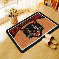 WIPE YOUR PAWS  Black Cat Doormat, Non-Slip Washable Rug for Indoor Outdoor, Entryway, Kitchen & Home Decor 40x60cm