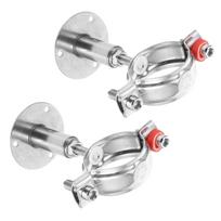 2Pcs Stainless Steel Adjustable Pipe Clamp Wall Ceiling Mount Bracket for 48-51Mm Water Gas Air Conditioning Pipe Support 12.5X9X6CM