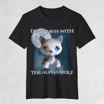 LPS Alpha Wolf littlest pet shop meme T-shirt For Men Women 100% Cotton T Shirts Short Sleeve Tops 0410-4 - Men's Summer Cott... S įvairiaspalvis