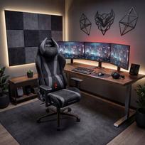 Biuro žaidimų fotelis Diablo Chairs Diablo X-Horn 2.0 Burned Black Normal, audinys, Black | 5907367508192 | 5907367508192