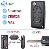 For Peugeot 207 307 308 407 607 807 For Citroen C2 C3 C4 C5 C6 Xsara Berlingo Flip Remote Car Key Shell Case Cover Hu83 Va2 (as the picture,For Citroen)