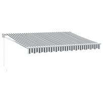 vidaXL Retractable Awning Anthracite & White 3.5 x 2.5 m Fabric & Aluminum