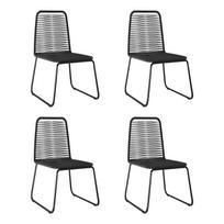 Garden Chairs 4 pcs Poly Rattan Black