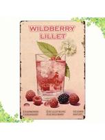 Wildberry Lillet Cocktail Retro Metal Sign 8x12 Inch Vintage Bar Wall Decor Tin Plaque