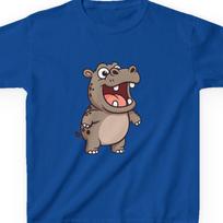 Happy Cartoon Hippo Kids T-Shirt | Cute Animal Tee Fast & Free Shipping USA 140