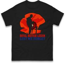 Royal British Legion T Shirt,Lest We Forget,Remembrance Day,Armistice Day Gift L red