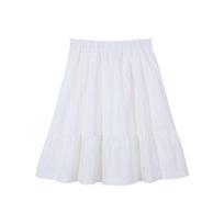 Summer Girls Chic Baggy A Line Skirts Female Korean High Waist Skirts Women Fashion Classic Solid Mid Long Dress S balta