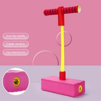 Children Frog Jumping Toy Pogo Stick Jumper Safe Children's Grow Taller Balance Toy Funny Kids Jumping Stick With Squeaky Sounds rožinė