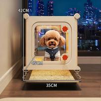 One Room Suite Dog Cage Luxury Pet Villa with Toilet Separate Area Teddy Dog House Premium Pet Residence System Indoor Kennel (as the picture,Upgraded Version)