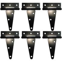 Heavy Duty T Hinge Tee T Strap Shed Gate Barn Fence Door Hinge Wrought Rustproof Black (6 pcs, 4 inch) juoda